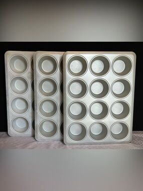 IKEA 209 22 Muffin Pans Cupcake Baking Pan Stainless Steel Set of 3